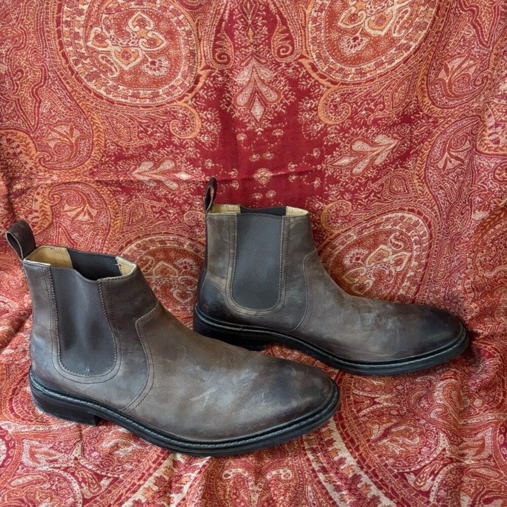 Cole Haan Williams Welt Chelsea Boots Brown Leather Men's 11.5 Distressed